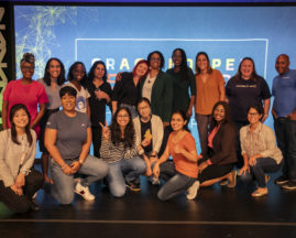 Brenda Darden Wilkerson, Jacqueline Bouvier Copeland, and the 20 winners of the GHC 20 Registration Raffle from the GHC 19 Fireside Chat